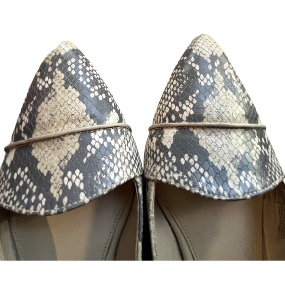 Womens Cole Haan Gray Leather Snake Print Pointed Toe Ballet Flats Size US 10B - Picture 6 of 12